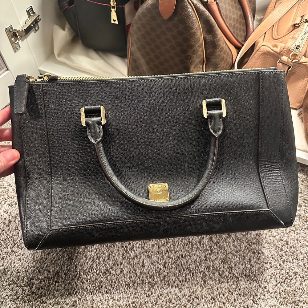 MCM Black Bag with shoulder strap